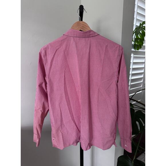 Gingham Red Long Sleeve Button Down Blouse Womens Westbound - Picture 2 of 3